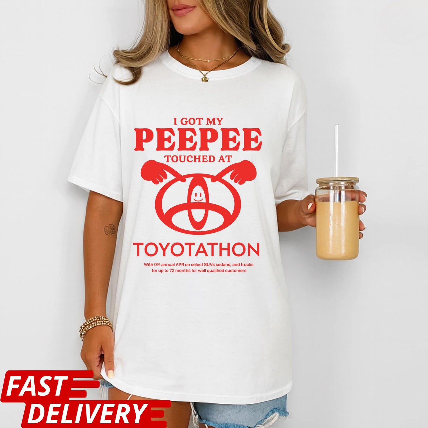 I Got My Peepee Touched at Toyotathon Graphic Tee, Funny Toyota Shirt, Ironic Tee, Oddly Specific Meme, Shirts That Go Hard