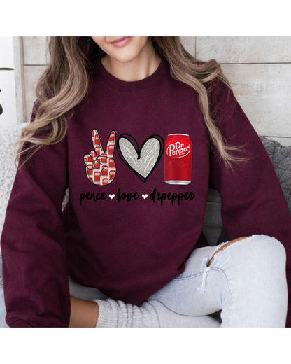 Peace Love Dr Pepper Shirt: Retro Soda Lover Graphic Tee, Funny Soda Graphic Tee, Retro Drink Lover T Shirt