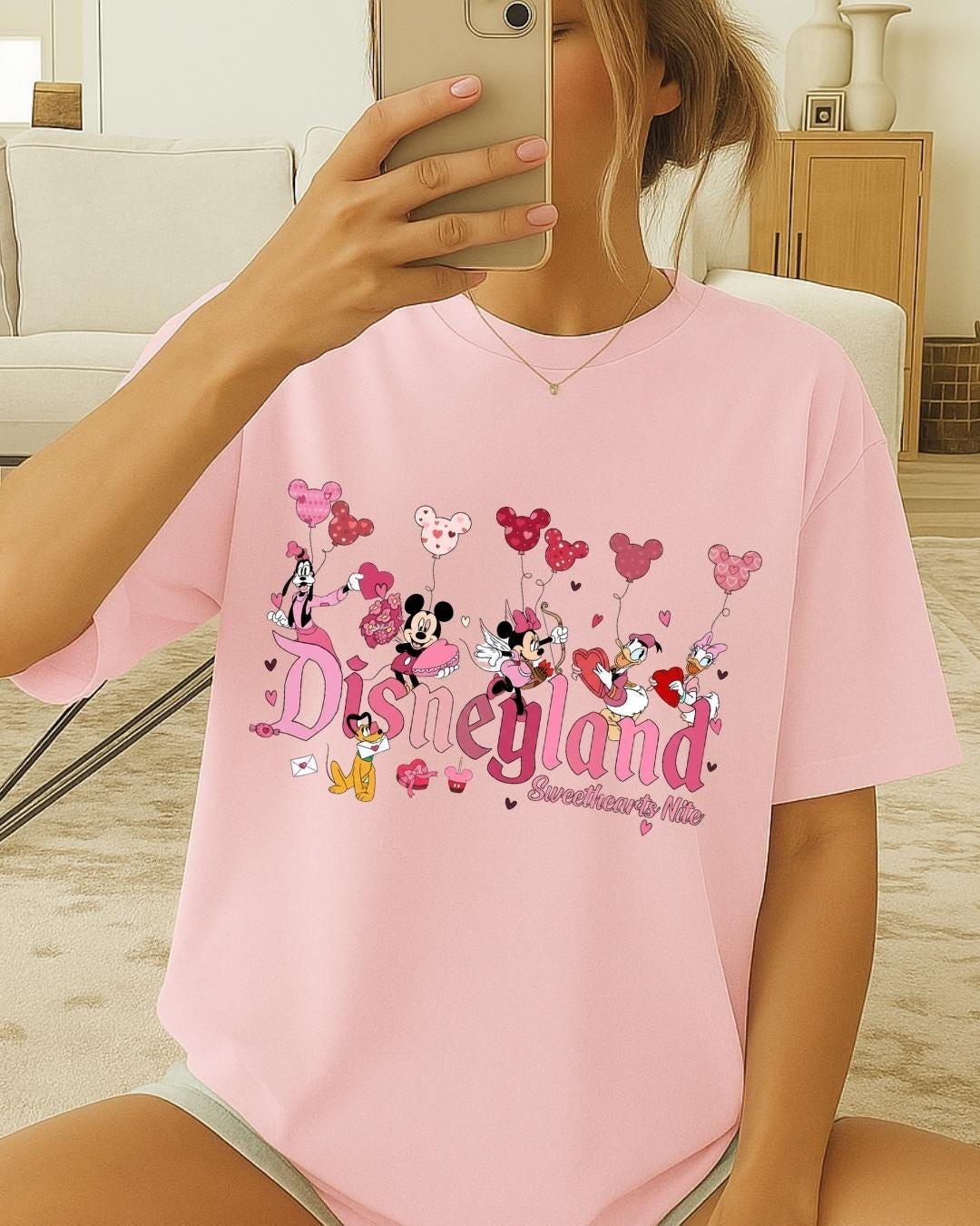 Disneyland Valentines Day Sweatshirt, Mickey and Friends Shirt, Disney Sweethearts Sweater, Retro Disneyland Valentine's Hoodie