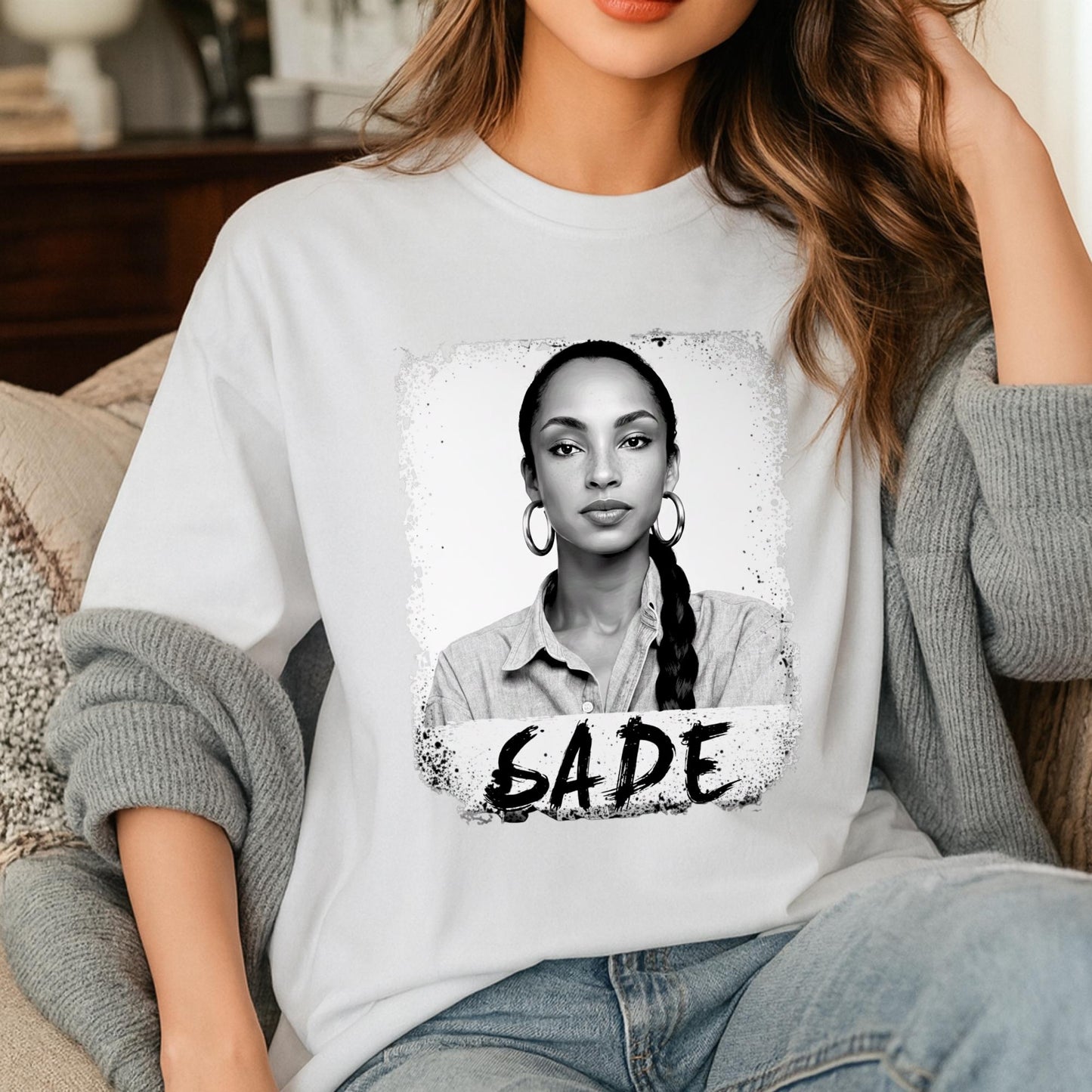 Sade Portrait Shirt, Sade Inspired Graphic Tee, Retro Soul Music T Shirt, Black White Aesthetic Tee, Unisex Statement Shirt