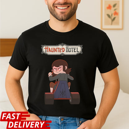Haunted Hotel Abaddon Shirt, Funny Demon Cartoon T Shirt, Dark Humor Graphic Tee, Unisex Gothic Meme Shirt