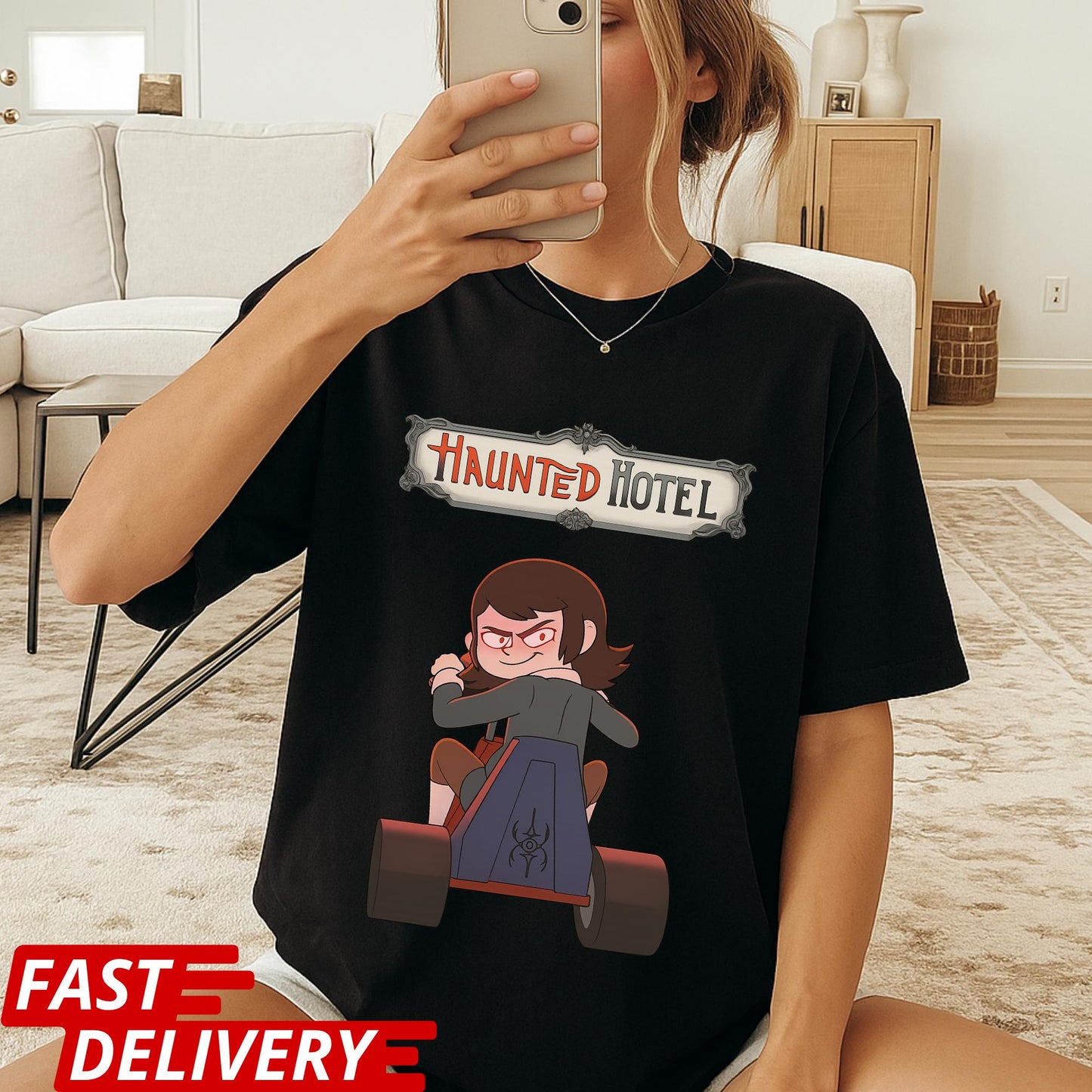 Haunted Hotel Abaddon Shirt, Funny Demon Cartoon T Shirt, Dark Humor Graphic Tee, Unisex Gothic Meme Shirt