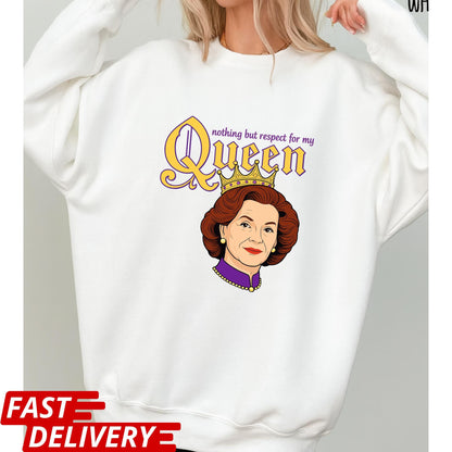 Emily Gilmore Shirt, Gilmore Girls Fan Tee, Retro Queen Graphic T-Shirt, Nothing But Respect for My Queen, Funny TV Show Merch Top