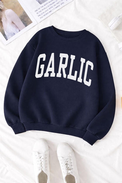 Garlic Shirt, Garlic Sweatshirt, Collegiate Crewneck Sweater, Christmas Gift for Italian Food Fans, Trendsetters and Fun Hoodie
