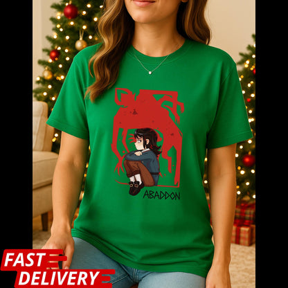 Haunted Hotel Abaddon Cartoon Inspired Custom T-shirt Dark Anime Horror Tee, Gothic Demon Graphic Shirt, Occult Art Aesthetic TShirt