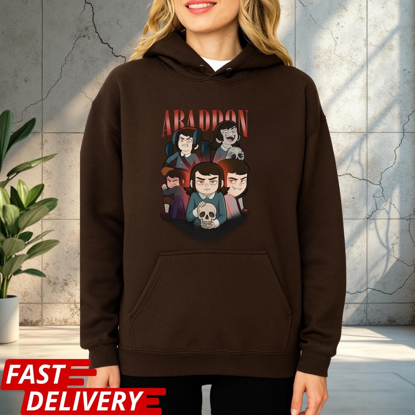 Abaddon Shirt, Haunted Hotel Cartoon T Shirt, Dark Gothic Graphic Tee, Spooky Demon Illustration, Unisex Meme Shirt