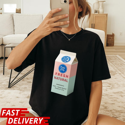 Pluribus HDP Milk Carton T-Shirt, Human-Derived Protein (HDP) Design, Pluribus Series Fan Shirt, John Cena Cameo Tee, Dark Sci-Fi TV Shirt