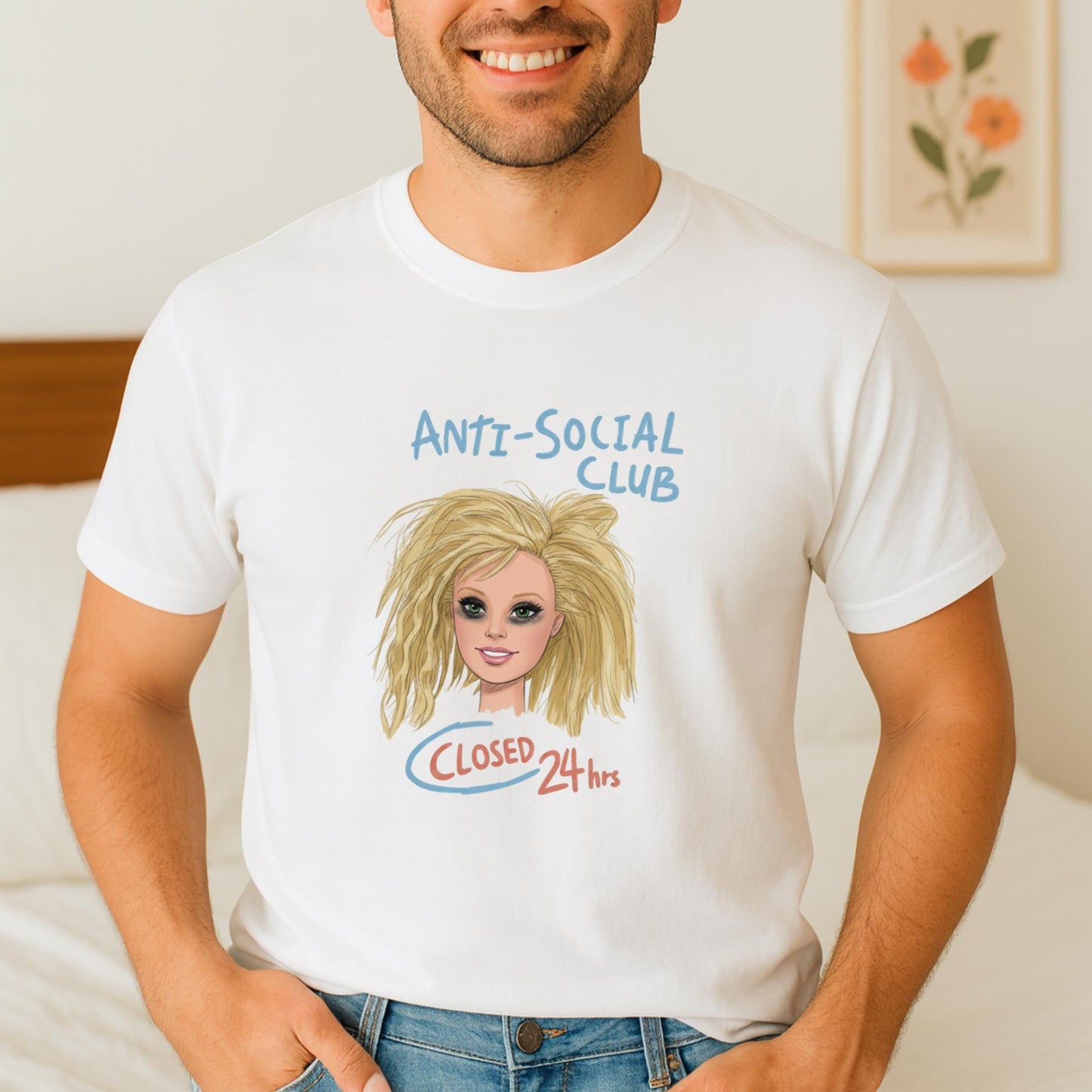 Anti Social Club Barbie Meme T-Shirt, Messy Barbie Head Tee, Funny Barbie Parody Shirt, Closed 24hrs Graphic Top, Barbiecore Aesthetic Tee
