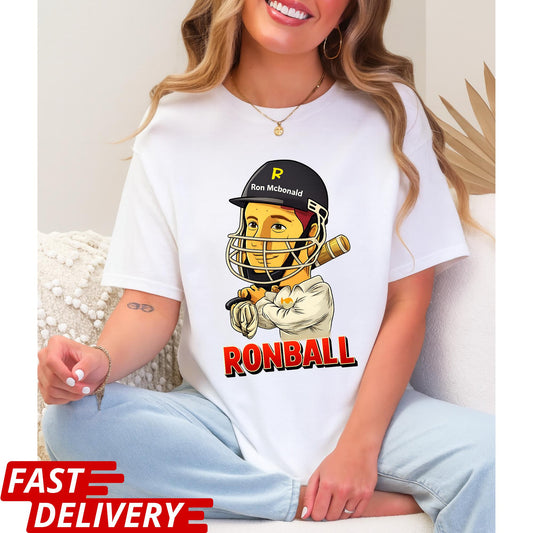 Ronball Shirt, Ron Mcbonald Cricket T Shirt, Funny Cricket Player Tee, Sports Parody Graphic Shirt, Unisex Statement Tee