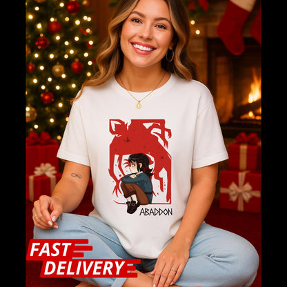 Haunted Hotel Abaddon Cartoon Inspired Custom T-shirt Dark Anime Horror Tee, Gothic Demon Graphic Shirt, Occult Art Aesthetic TShirt