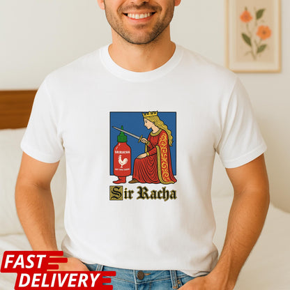 Funny Sriracha Shirt, Medieval Style Hot Sauce Tee, Sir Racha Graphic Tee, Foodie Shirt, Hot Sauce Lover Gift, Vintage Art Parody