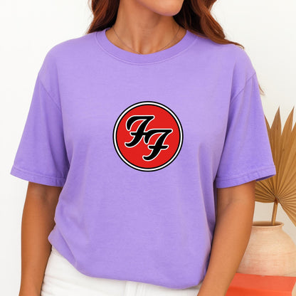 Iconic Rock Band Logo T-Shirt, Grunge Music Fan Tee, Vintage Style Concert Shirt, Foo Fighters Inspired Merch, FF Circle Tee, Unisex Gift