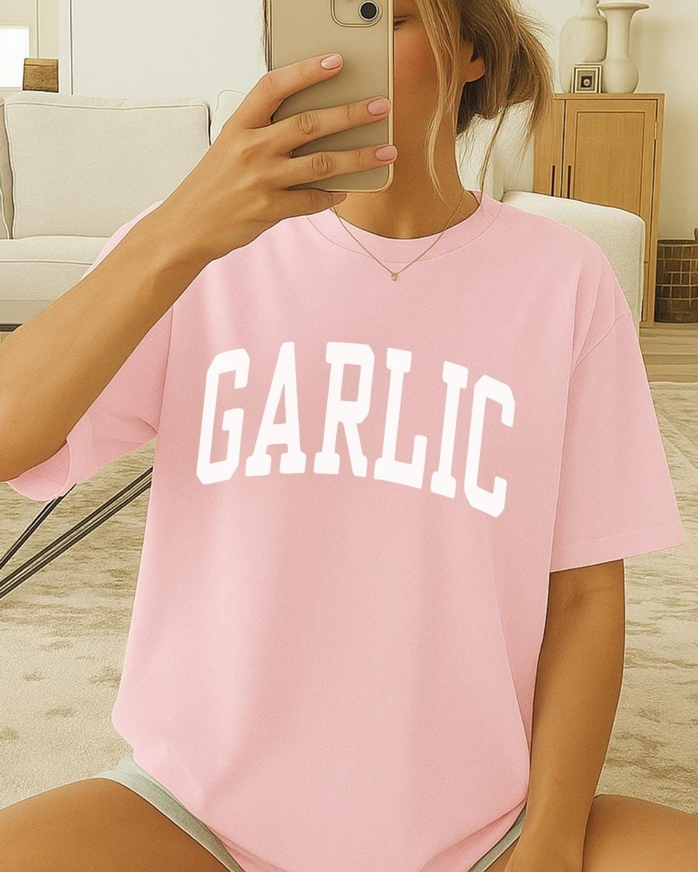 Garlic Shirt, Garlic Sweatshirt, Collegiate Crewneck Sweater, Christmas Gift for Italian Food Fans, Trendsetters and Fun Hoodie