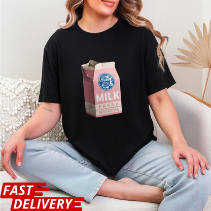 Pluribus HDP Milk Carton T-Shirt, Human-Derived Protein (HDP) Design, Pluribus Series Fan Shirt, John Cena Cameo Tee, Dark Sci-Fi TV Shirt