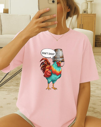 Arc Raiders Don’t Shoot T Shirt, Dont Shoot Funny Chicken Tee, Arc Raiders Inspired Graphic Shirt, Sarcastic Gamer Meme TShirt