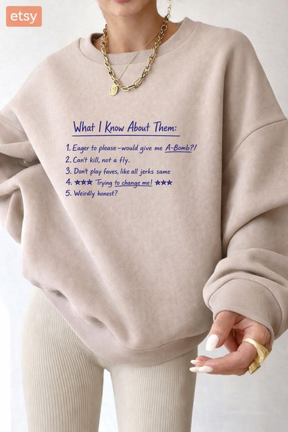 Pluribus Carol Quote Shirt, What I Know About Them Tee, Dark Humor Sci Fi Fan Shirt, Minimal Quote T Shirt