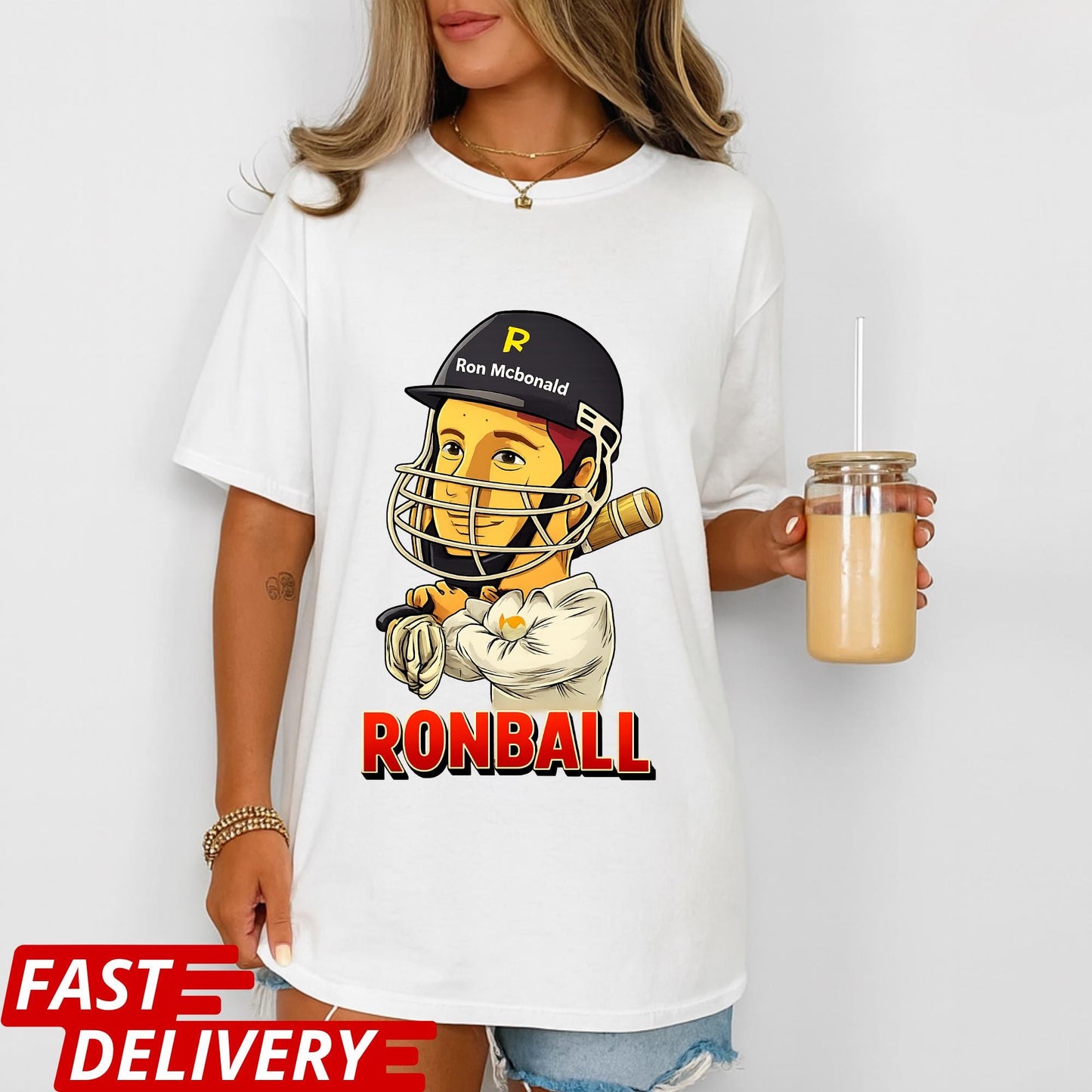 Ronball Shirt, Ron Mcbonald Cricket T Shirt, Funny Cricket Player Tee, Sports Parody Graphic Shirt, Unisex Statement Tee
