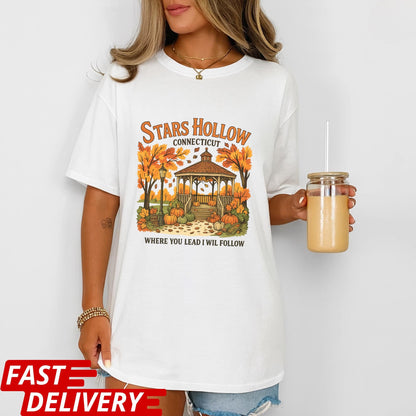 Stars Hollow Shirt, Gilmore Girls Fall T-Shirt, Cozy Autumn Tee, Town Gazebo Scene, TV Show Fan Merch, Pumpkin Spice Vibes, Connecticut Tee