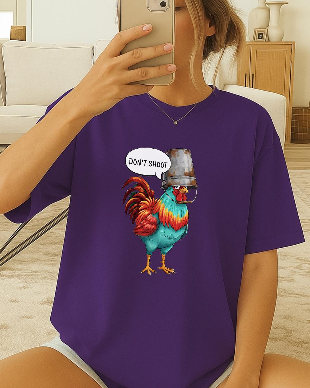 Arc Raiders Don’t Shoot T Shirt, Dont Shoot Funny Chicken Tee, Arc Raiders Inspired Graphic Shirt, Sarcastic Gamer Meme TShirt