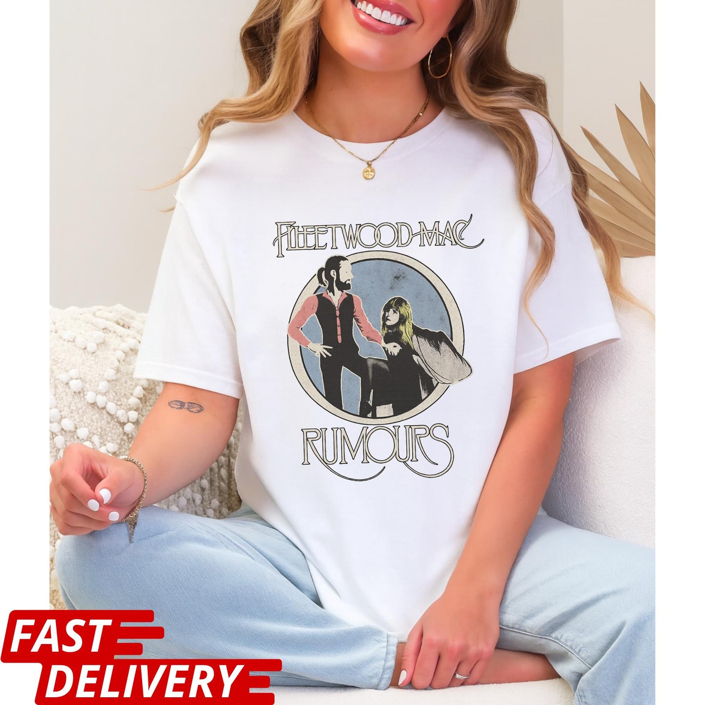 Fleetwood Mac Rumours Shirt, Vintage Rock Band T-Shirt, Retro 70s Music Tee, Classic Album Graphic Tee, Unisex Boho Concert Shirt