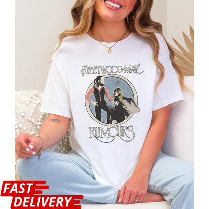 Fleetwood Mac Rumours Shirt, Vintage Rock Band T-Shirt, Retro 70s Music Tee, Classic Album Graphic Tee, Unisex Boho Concert Shirt