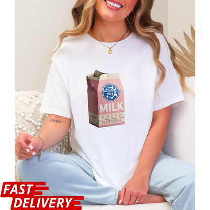 Pluribus HDP Milk Carton T-Shirt, Human-Derived Protein (HDP) Design, Pluribus Series Fan Shirt, John Cena Cameo Tee, Dark Sci-Fi TV Shirt