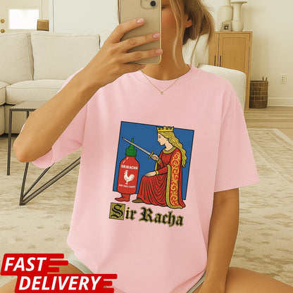 Funny Sriracha Shirt, Medieval Style Hot Sauce Tee, Sir Racha Graphic Tee, Foodie Shirt, Hot Sauce Lover Gift, Vintage Art Parody