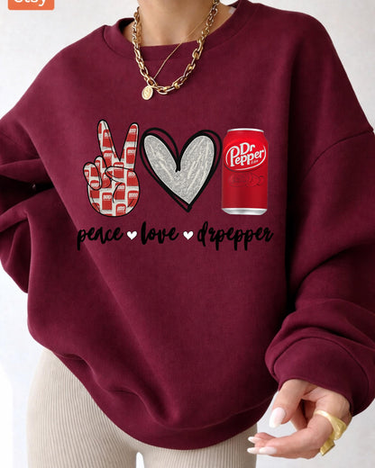 Peace Love Dr Pepper Shirt: Retro Soda Lover Graphic Tee, Funny Soda Graphic Tee, Retro Drink Lover T Shirt
