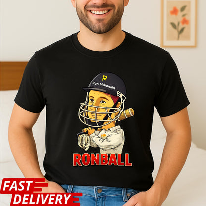 Ronball Shirt, Ron Mcbonald Cricket T Shirt, Funny Cricket Player Tee, Sports Parody Graphic Shirt, Unisex Statement Tee