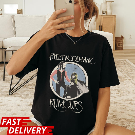 Fleetwood Mac Rumours Shirt, Vintage Rock Band T-Shirt, Retro 70s Music Tee, Classic Album Graphic Tee, Unisex Boho Concert Shirt