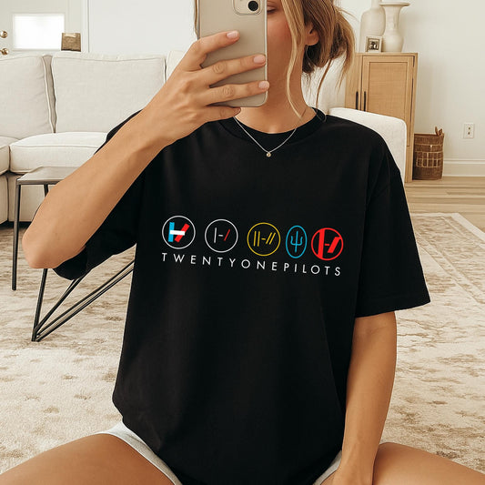 Twenty One Pilots Shirt, Band Logo Symbols Tee, TØP Graphic T Shirt, Music Fan Merchandise Top, Alternative Rock Aesthetic Tee