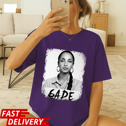 Sade Portrait Shirt, Sade Inspired Graphic Tee, Retro Soul Music T Shirt, Black White Aesthetic Tee, Unisex Statement Shirt
