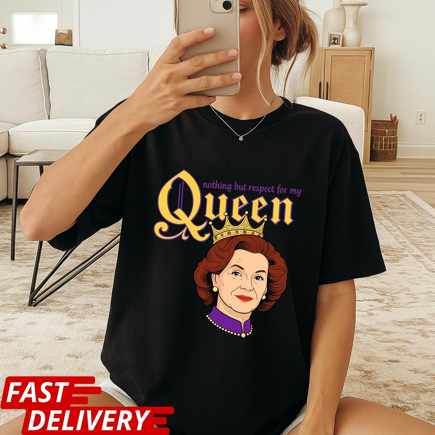 Emily Gilmore Shirt, Gilmore Girls Fan Tee, Retro Queen Graphic T-Shirt, Nothing But Respect for My Queen, Funny TV Show Merch Top