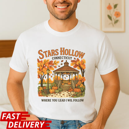Stars Hollow Shirt, Gilmore Girls Fall T-Shirt, Cozy Autumn Tee, Town Gazebo Scene, TV Show Fan Merch, Pumpkin Spice Vibes, Connecticut Tee