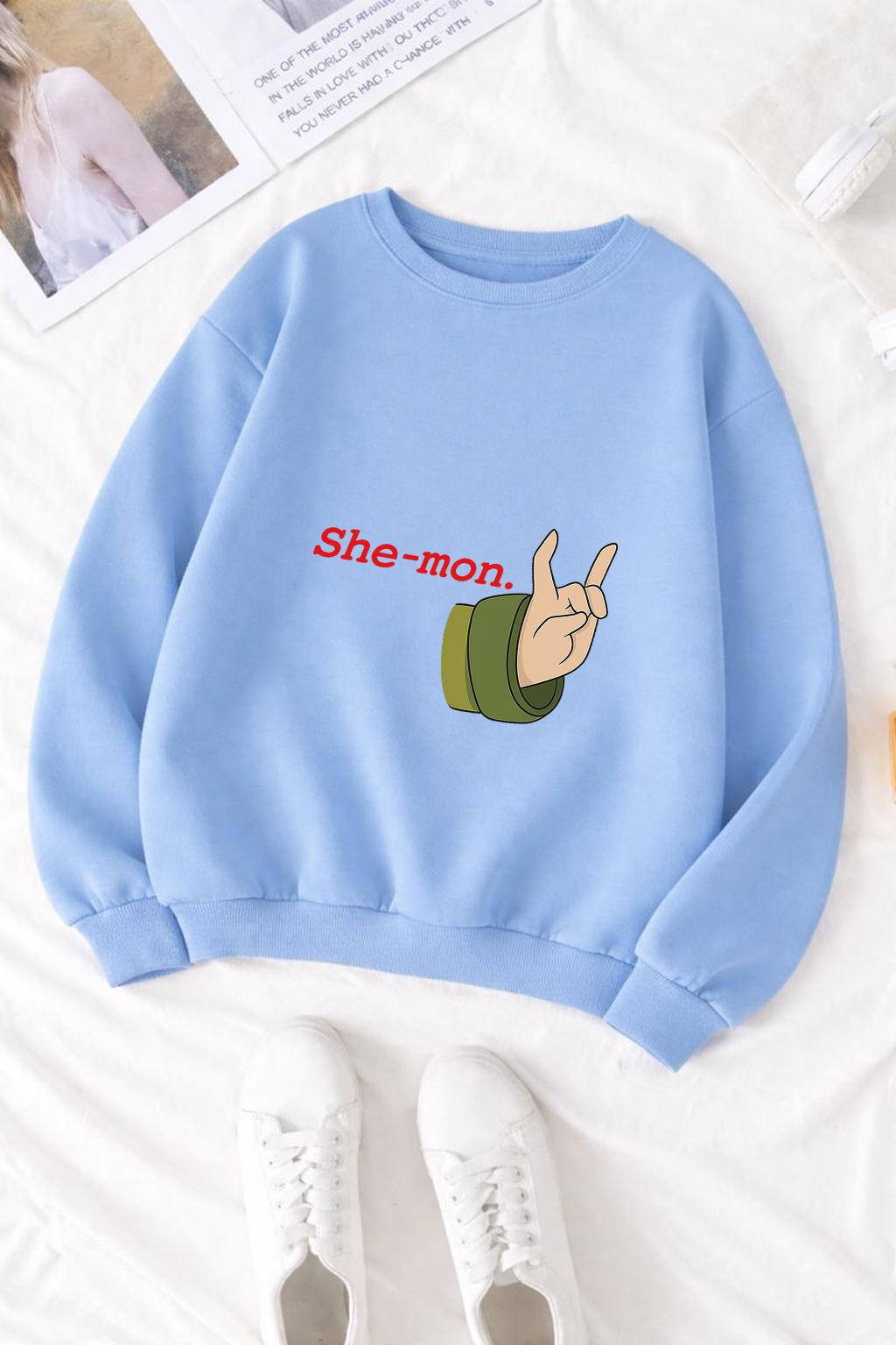 Haunted Hotel She-mon Shirt, Horror Comedy T-Shirt, Funny Dark Humor Tee, Cartoon Hand Gesture Shirt, Unisex Graphic Tee