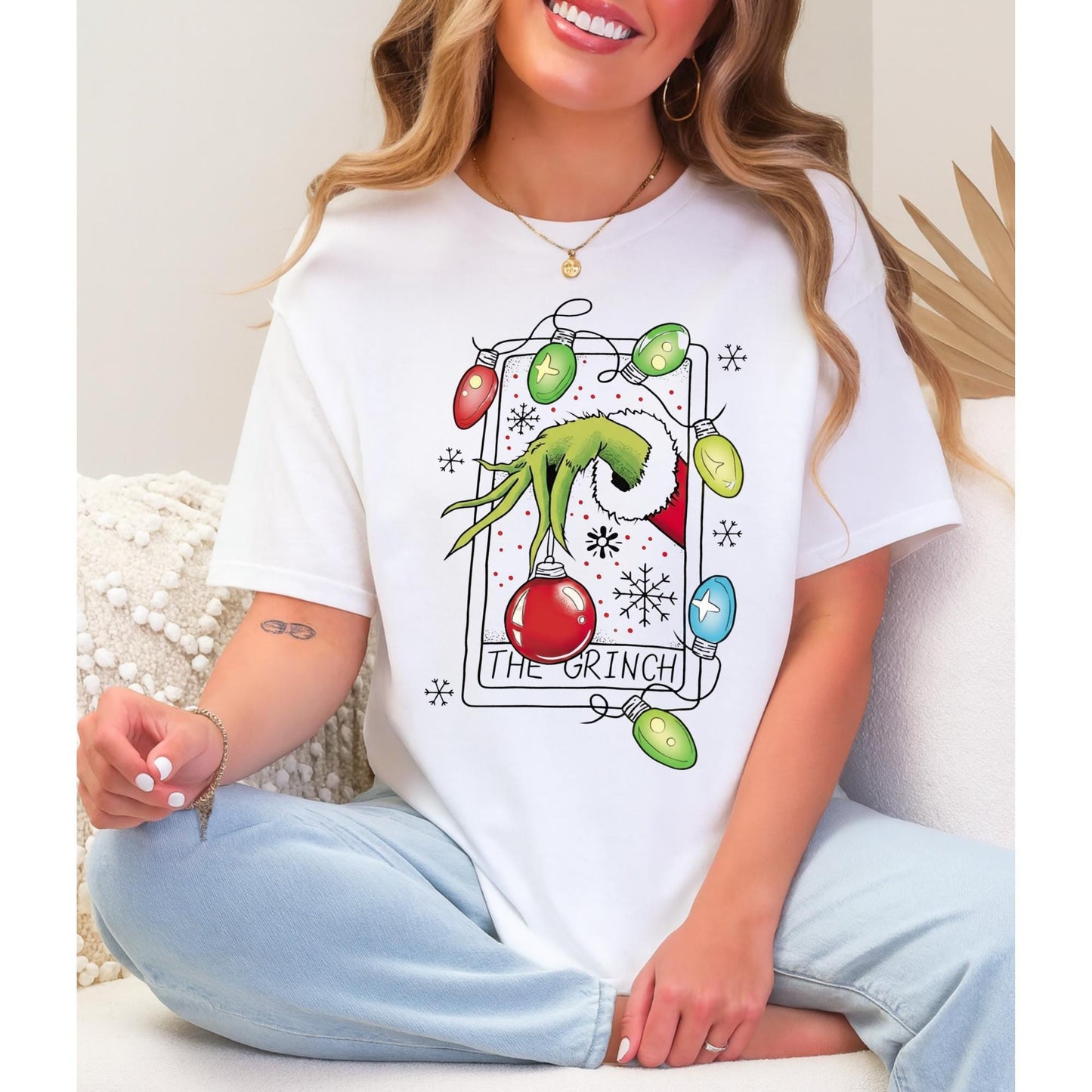 Funny Christmas Chief Parody T-Shirt, Green Mischief Hand Holiday Tee, Chief Xmas Lights Graphic Shirt, Cute Festive Cartoon Top