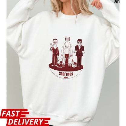 The Sopranos Cartoon Shirt, HBO Gangster TV Show Tee, Retro Mafia Graphic T-Shirt, Funny Mobster Gift, Vintage Crime Series Merch