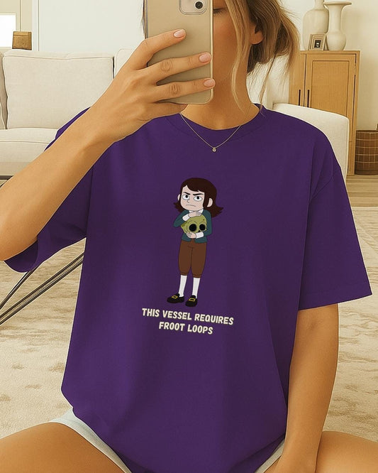 High Prince Of The Black Realm, This Vessel Requires Fruit Loops Tee, Haunted Hotel Abaddon Cartoon Inspired Custom T-shirt Dark Horror Tee