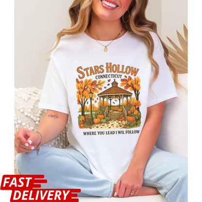 Stars Hollow Shirt, Gilmore Girls Fall T-Shirt, Cozy Autumn Tee, Town Gazebo Scene, TV Show Fan Merch, Pumpkin Spice Vibes, Connecticut Tee