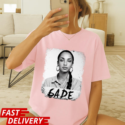 Sade Portrait Shirt, Sade Inspired Graphic Tee, Retro Soul Music T Shirt, Black White Aesthetic Tee, Unisex Statement Shirt