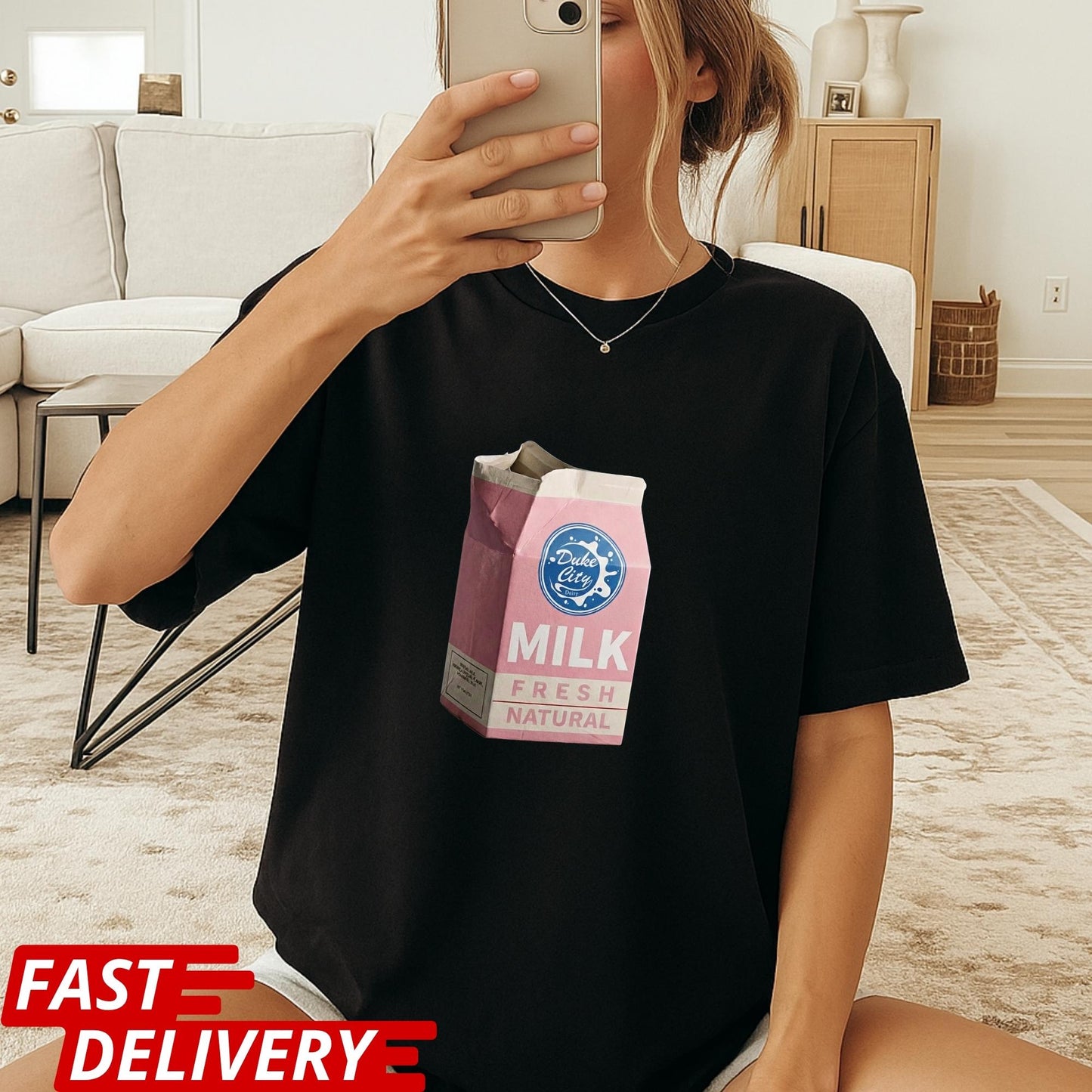 Pluribus HDP Milk Carton T-Shirt, Human-Derived Protein (HDP) Design, Pluribus Series Fan Shirt, John Cena Cameo Tee, Dark Sci-Fi TV Shirt