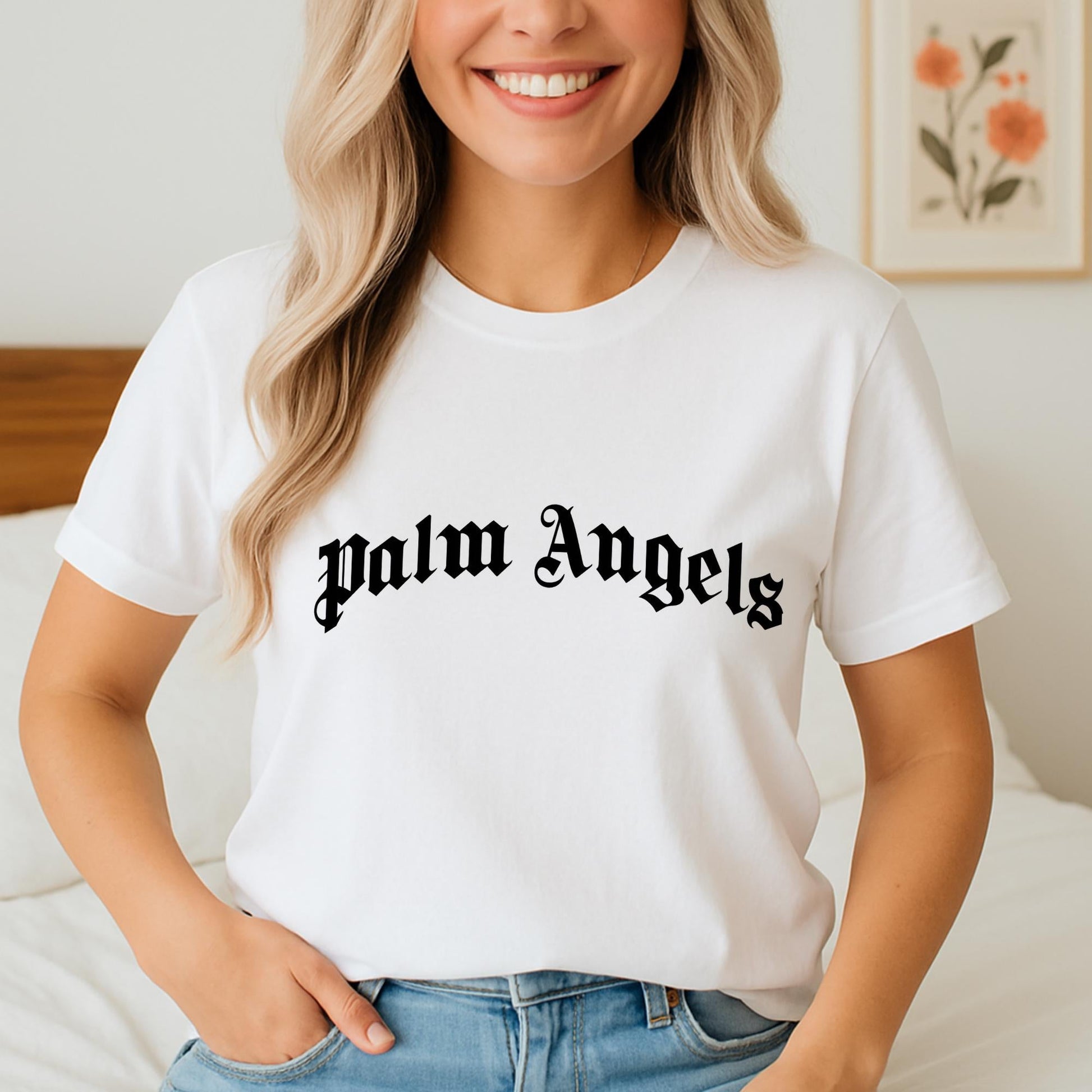 Palm Angels Inspired Oversized Sweatshirt, Gothic Font Streetwear graphic t-shirt, premium cotton streetwear tee, Cotton Body Tee