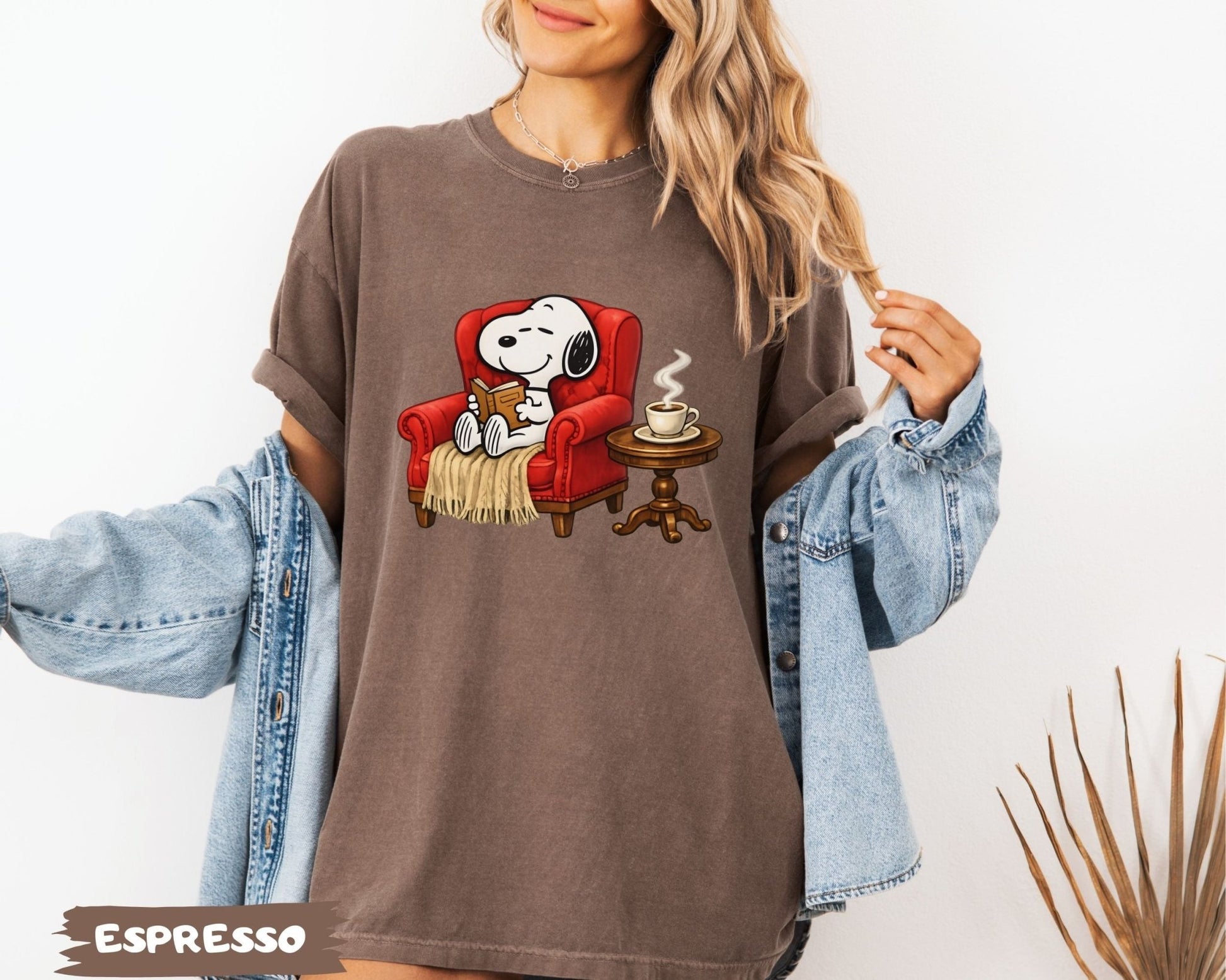 Snoopy Reading Book Cozy Aesthetic Collection - Comfort Colors 1717 Tee, Sweatshirt & Hoodie graphic t-shirt, premium cotton streetwear tee, Cotton Body Tee