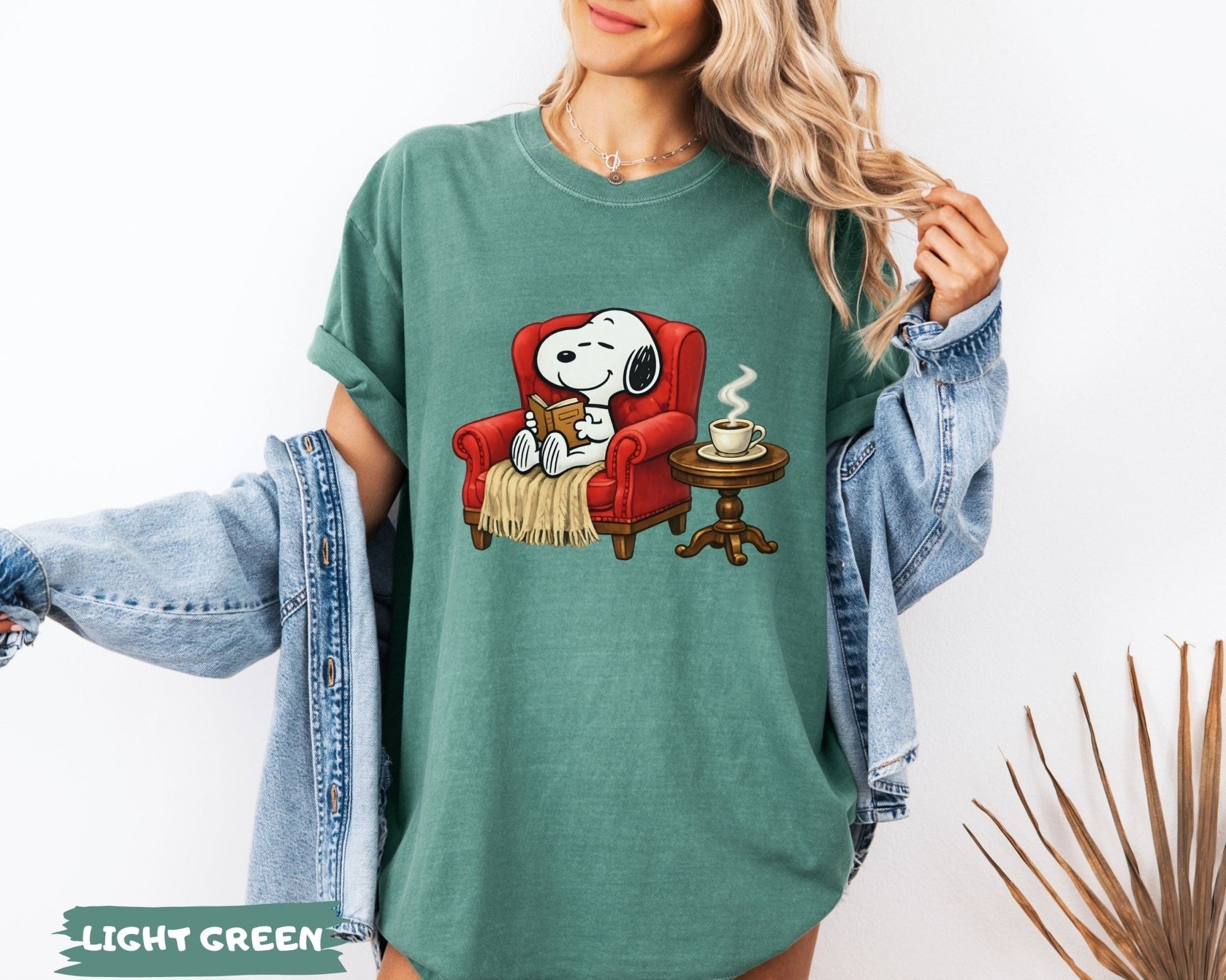 Snoopy Reading Book Cozy Aesthetic Collection - Comfort Colors 1717 Tee, Sweatshirt & Hoodie graphic t-shirt, premium cotton streetwear tee, Cotton Body Tee
