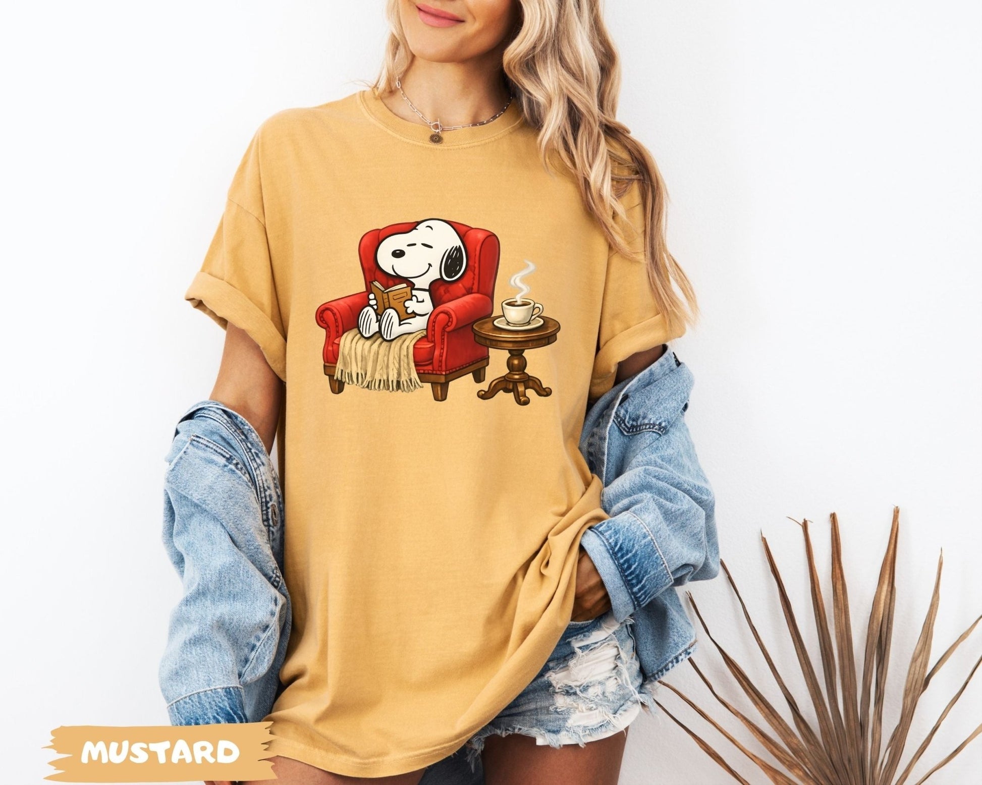 Snoopy Reading Book Cozy Aesthetic Collection - Comfort Colors 1717 Tee, Sweatshirt & Hoodie graphic t-shirt, premium cotton streetwear tee, Cotton Body Tee