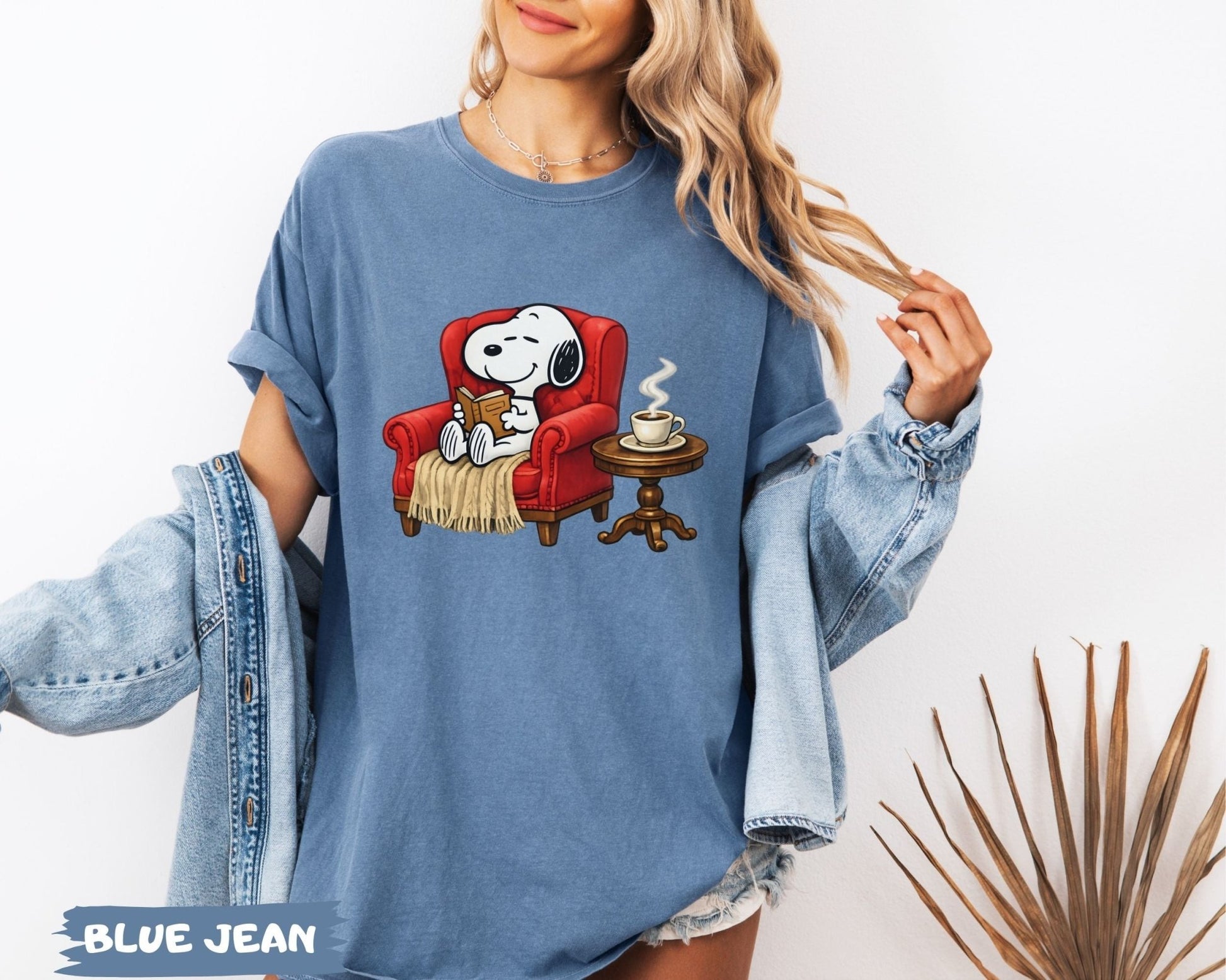 Snoopy Reading Book Cozy Aesthetic Collection - Comfort Colors 1717 Tee, Sweatshirt & Hoodie graphic t-shirt, premium cotton streetwear tee, Cotton Body Tee