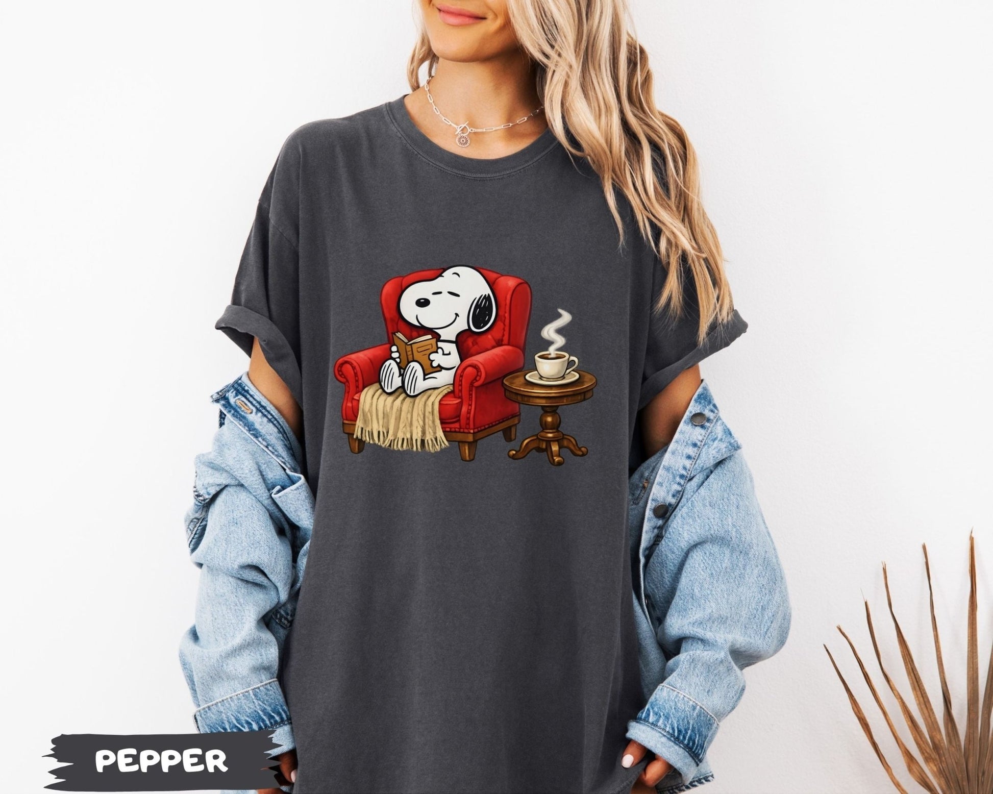 Snoopy Reading Book Cozy Aesthetic Collection - Comfort Colors 1717 Tee, Sweatshirt & Hoodie graphic t-shirt, premium cotton streetwear tee, Cotton Body Tee