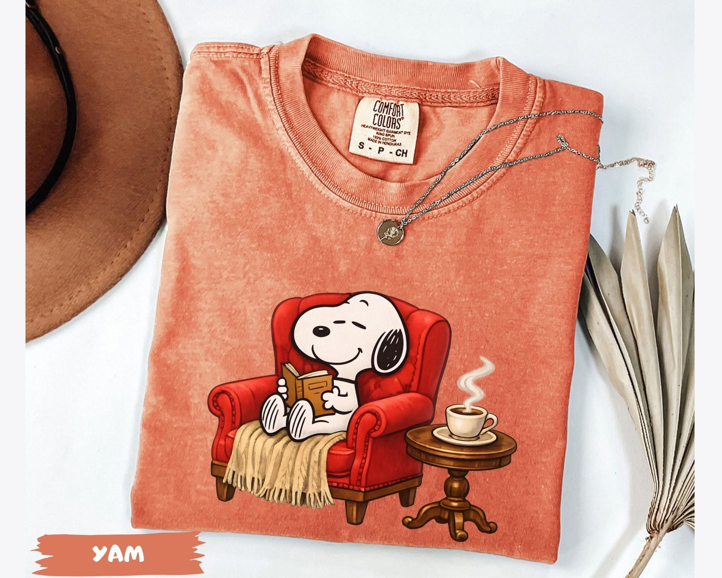 Snoopy Reading Book Cozy Aesthetic Collection - Comfort Colors 1717 Tee, Sweatshirt & Hoodie graphic t-shirt, premium cotton streetwear tee, Cotton Body Tee