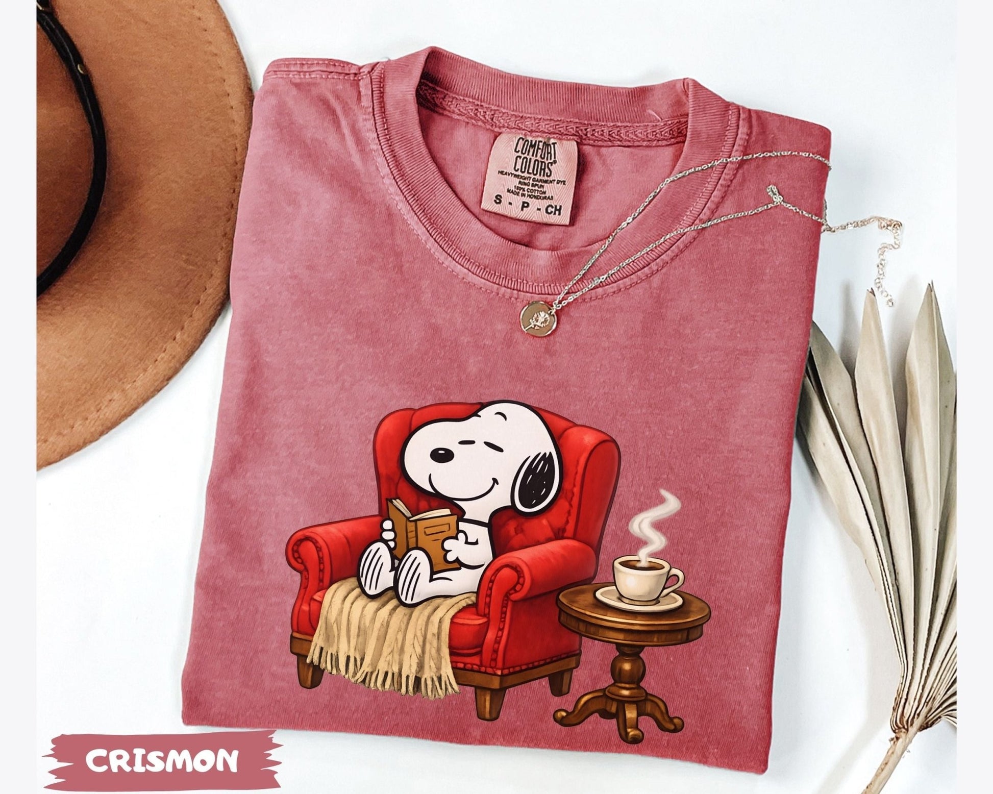 Snoopy Reading Book Cozy Aesthetic Collection - Comfort Colors 1717 Tee, Sweatshirt & Hoodie graphic t-shirt, premium cotton streetwear tee, Cotton Body Tee